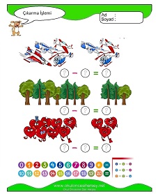 Çıkarma İşlemi Çalışma Sayfaları